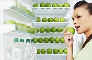 žalių obuolių ir vandens svorio netekimui 10 kg per mėnesį